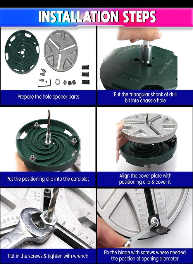 amiciTools Adjustable Hole Saw Bit for Sawing Various Diameters 45-130MM, High Precision Cutting Tool for Wood, Plastic, and Drywall - Image 2